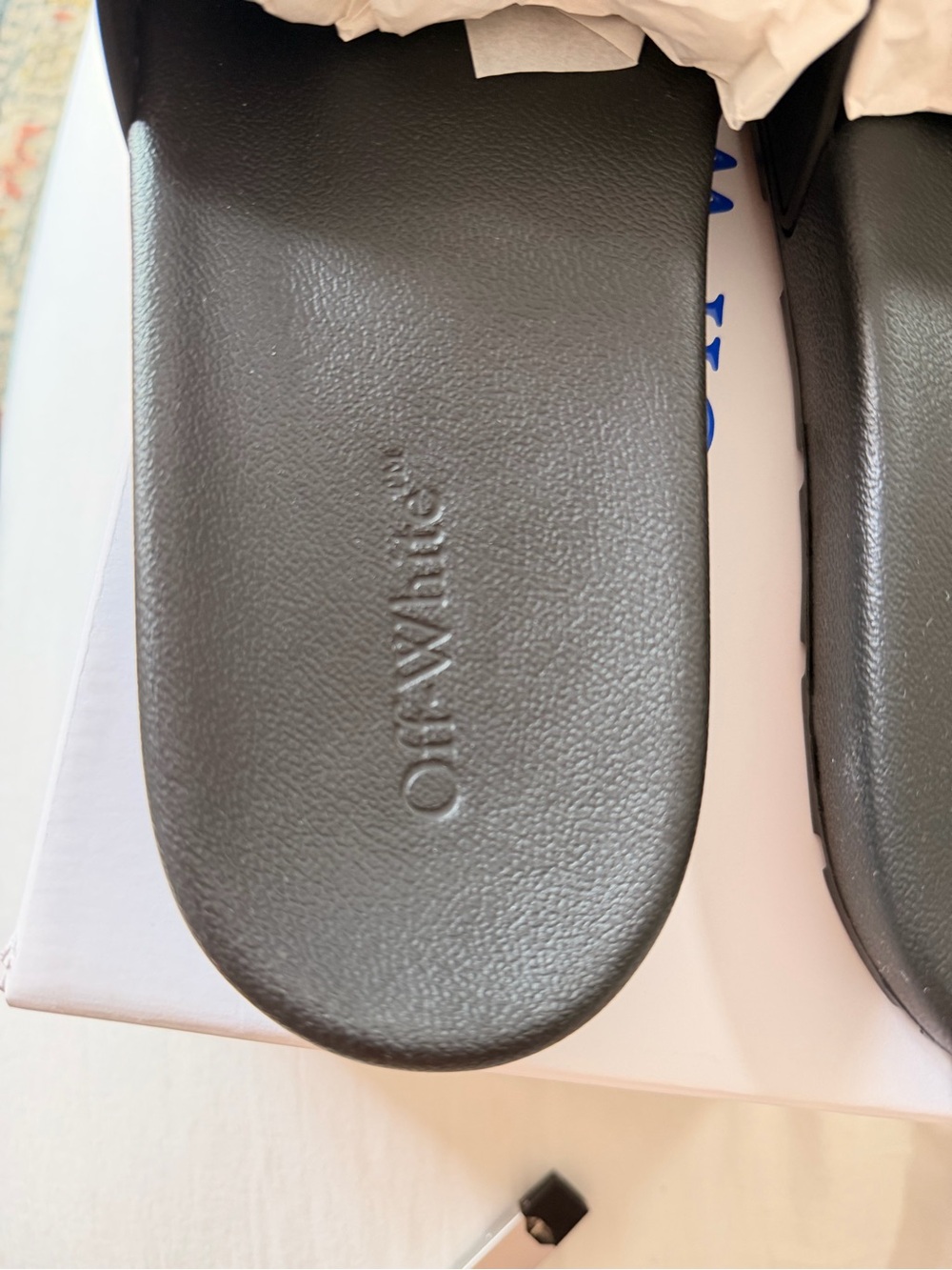 Off-White Black Slide Sandals with White Logo - Picture 5 of 9